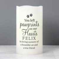 Personalised Pawprints On Our Hearts LED Candle Extra Image 1 Preview